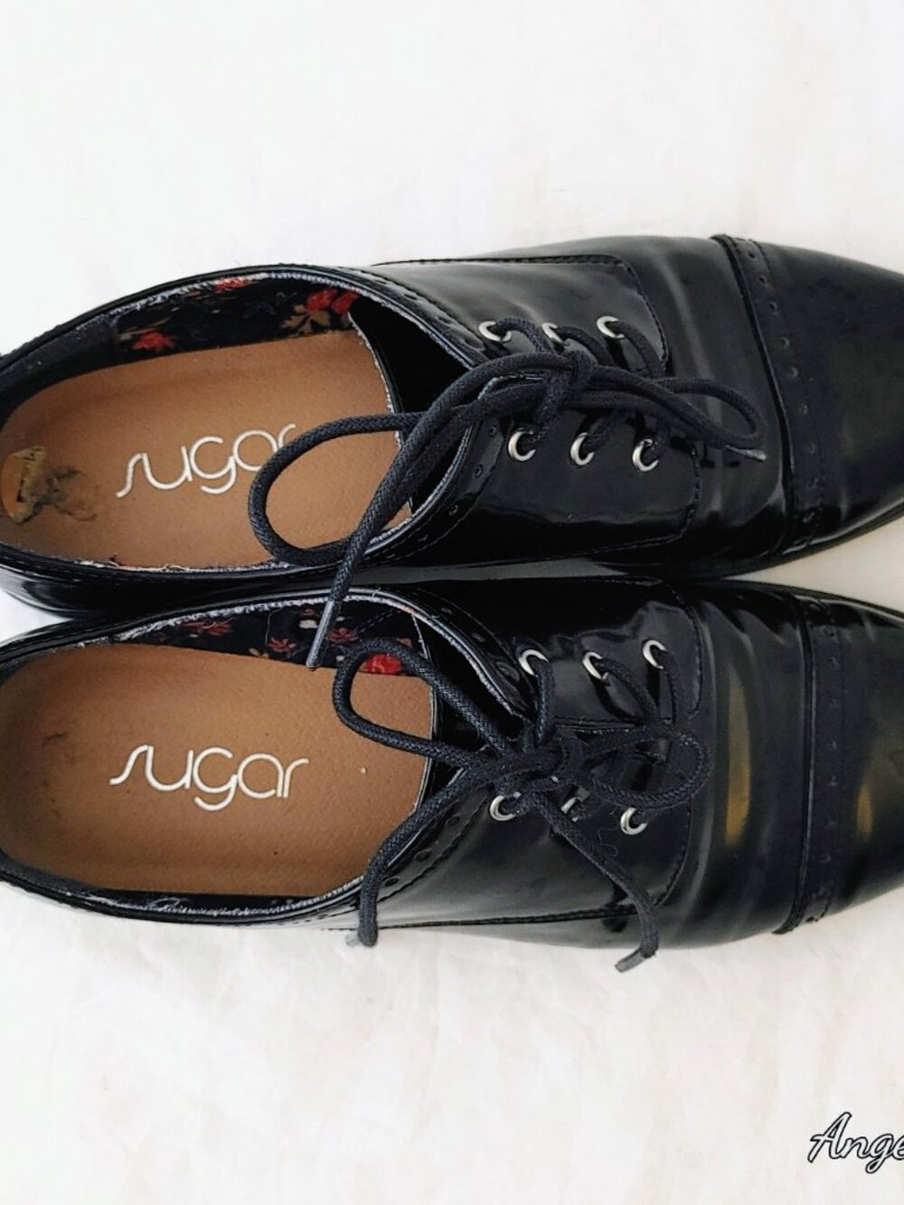 Sugar Patent Leather Brogue Oxfords Size 7 Wide Unisex So Comfy Dance Ready - Picture 2 of 7